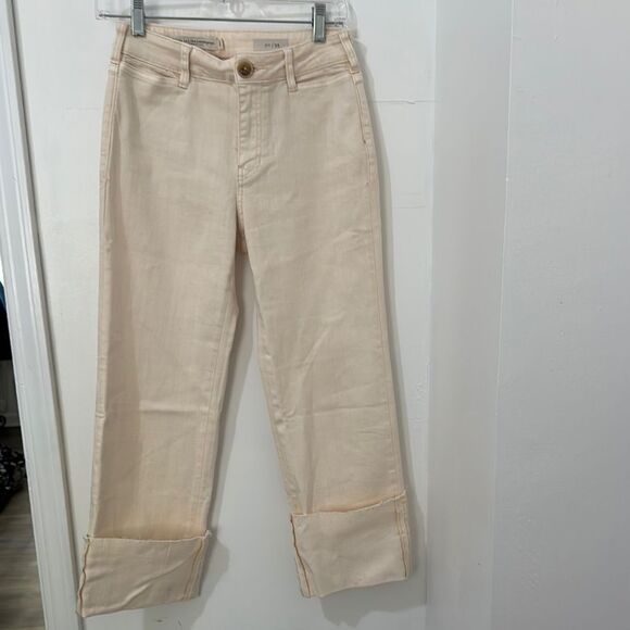 Anthropologie Pilcro Cream Ankle Cropped Jeans Versatile Design - Picture 2 of 16